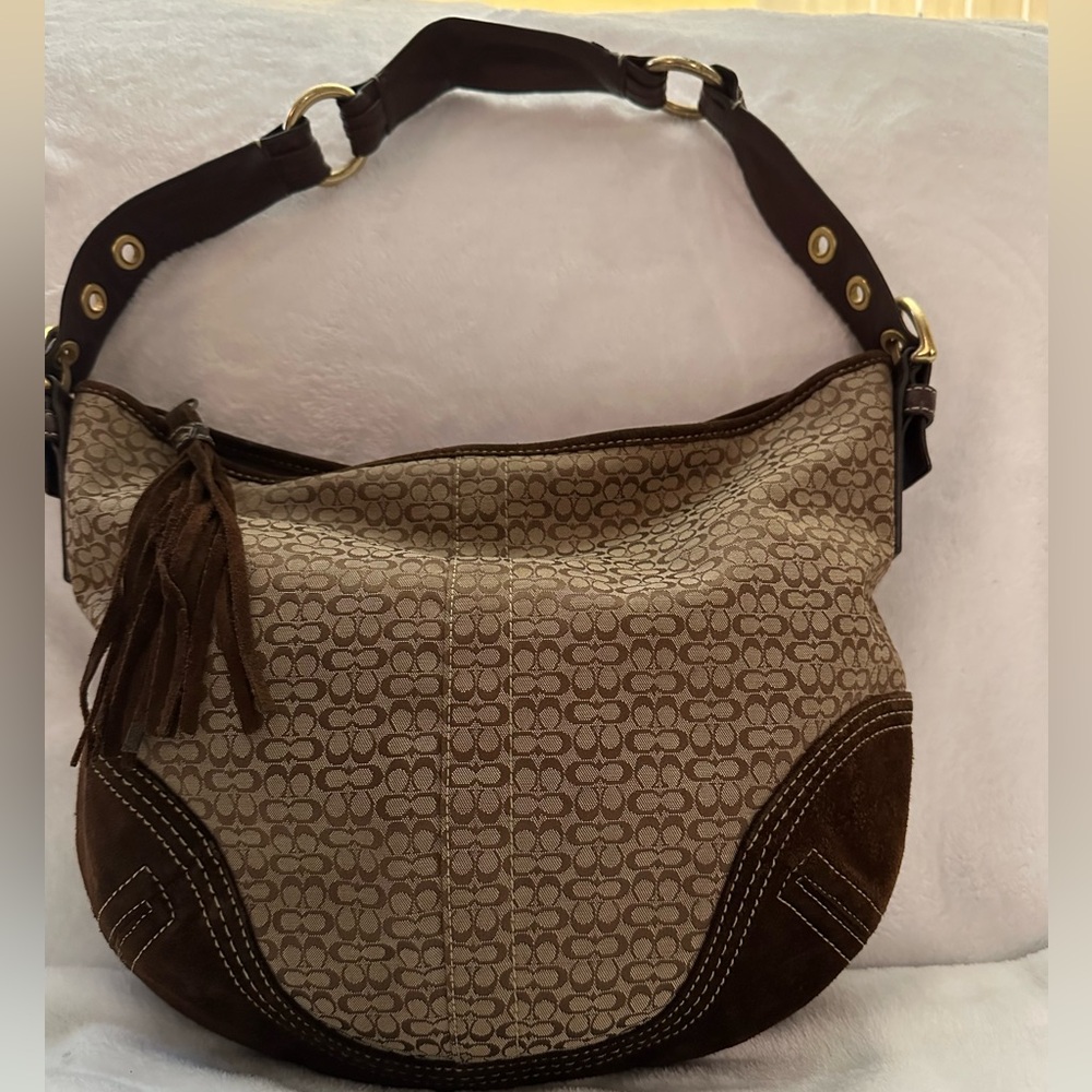 Coach signature hobo bag